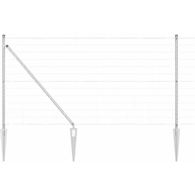 Image of vidaXL Euro Fence with 7 Spike Posts 1x10 m Galvanised Steel