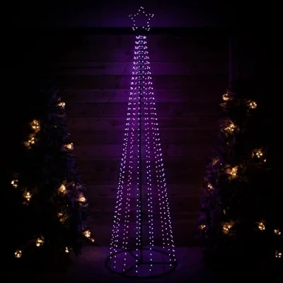 Image of Samuel ALEXANDER 4m (13ft) Light up Christmas Pyramid Cone Tree with 1374 Multi Action Rainbow LEDs