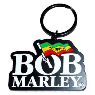 Image of Bob Marley Logo Keyring Keychain One Size