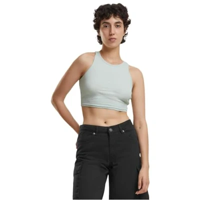 Image of Urban Classics Women&#039;s Tb1498 ladies Cropped Rib Top Undershirt, Frostmint, XS