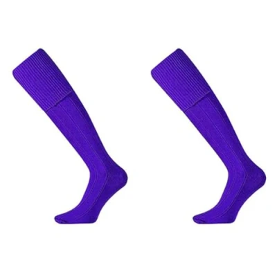 Image of Mitre Adult Mercury Plain Football Sports Socks Team Kit Lightweight Long Sock Breathable Sock, Purple, Senior (7 UK 12 UK)