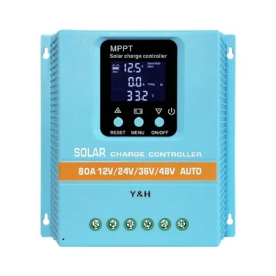 Image of Y&amp;H MPPT 80A Solar Charge Controller 12V 24V 36V 48V LCD Display Battery Intelligent Regulator Max 100V Input Dual USB for Lead acid/Lithium