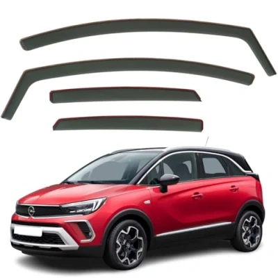 Image of Set Of 4 Wind Deflectors Compatible with VAUXHALL CROSSLAND Fits OPEL X 2017 2018 2019 2020 2021 2022 2023 Models