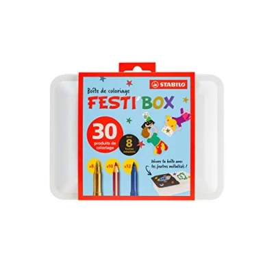 Image of Colouring Set STABILO FESTIBOX Box of 30 8 x Trio Deco, 12 A Z, 10 Thick Assorted Colours