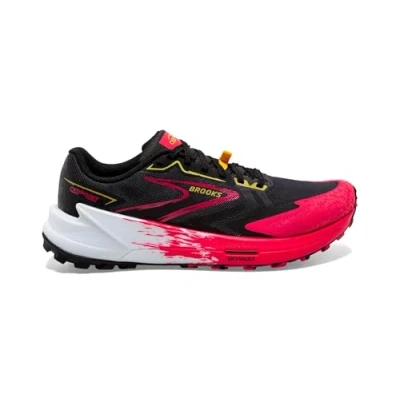 Image of BROOKS Women&#039;s Catamount 3 Sneaker, Black/Diva Pink/Lemon Chrome, 7 UK