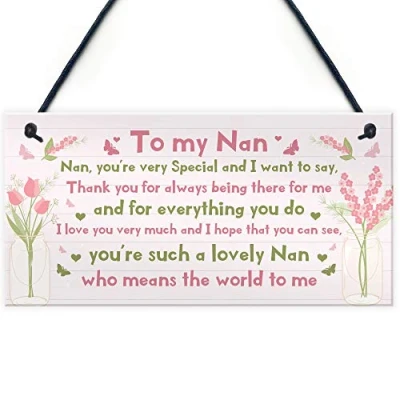 Image of RED OCEAN Birthday Gifts For Nan Hanging Plaque Gift From Grandchildren