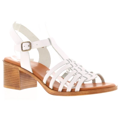 Image of Hush Puppies Women&#039;s Greta Heeled Sandal, White, 5 UK