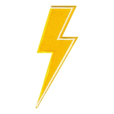Image of PatchMommy Lightning Bolt Patch, Iron On/Sew On Embroidered Applique Motif for Clothing