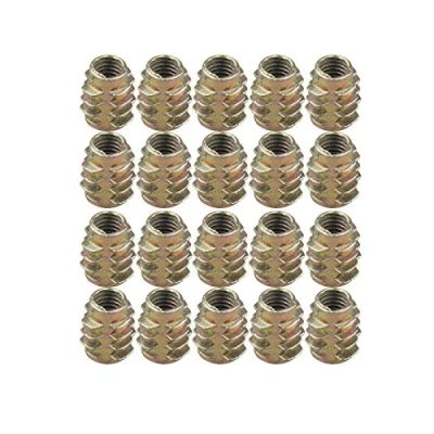 Image of HALJIA 20 PCS M6 x 13MM Insert Nut Wood Furniture Thread Screws Flange Hex Socket Fasteners for Beds Wardrobe Cabinet Crib