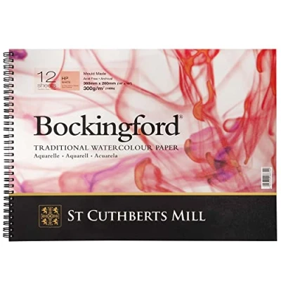 Image of Bockingford Pad : SPIRAL 10x14in 140lb (300gsm) Hot Press 12s