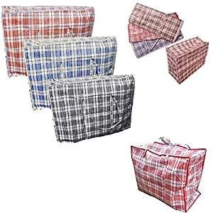 Image of KAV 6 Pack Laundry Bags with Zipper Large Reusable Bag for Shopping, Storage, Moving House, Bedding, Duvets, Clothing, Toys Strong and Durable 63x 58x22 CM (Assorted Colours)