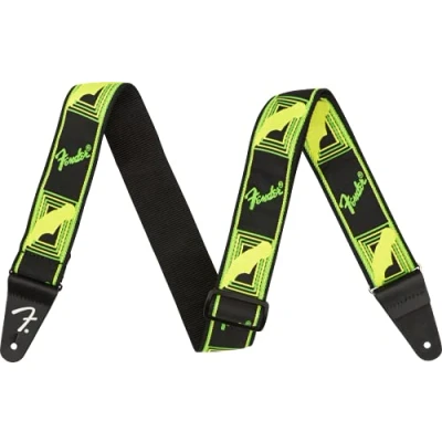 Image of Fender® Neon Monogram Strap Nylon Guitar 5 cm Green/Yellow