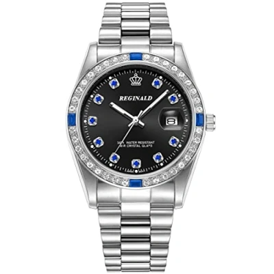 Image of Reginald Mens Watches Hands Sapphire Full Gold Stainless Steel Quartz Dial Unisex Watch, silver, luxury
