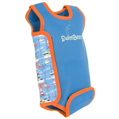 Image of Swimbest Baby Wetsuit A Neoprene Swimming Costume/Baby Wrap for 0 24 Months with 50+ UV Protection (All at Sea, 6 12 Months)