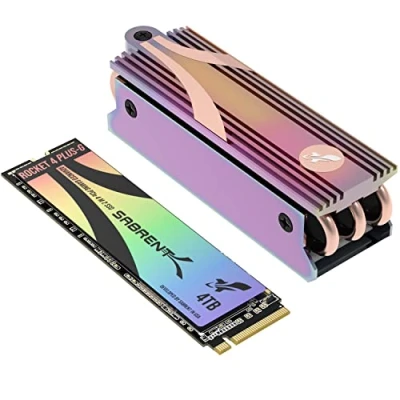 Image of SABRENT GAMING M.2 NVMe SSD 4TB with Heatsink, Solid State Drive 7300MB/s Read, PCIe 4.0 7GBps m2 Hard for Gamers, PlayStation 5, PS5 Console, PC and Laptops (SB RKTG GHSK 4TB)