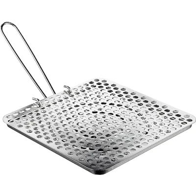 Image of ibili 810400 &quot;Clasica&quot; Foldable Tin Plate Bread Toaster, Silver, 20 x cm