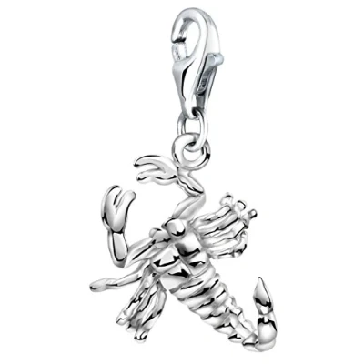 Image of Nenalina 713198 000 scorpion charm pendant in 925 sterling silver, fits all common jewellery