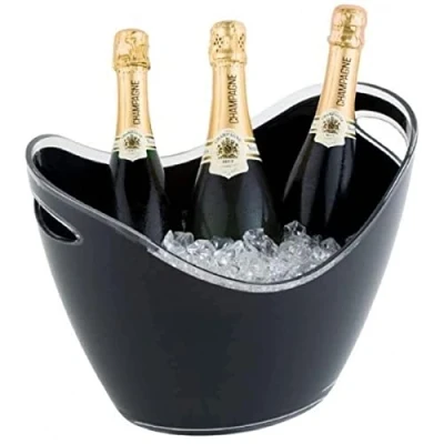 Image of APS Wine/sparkling wine cooler, cooler with two side accesses, black polystyrene bottle 20 x 27 cm, cm height, for 3 l volume