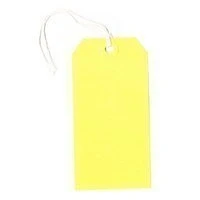 Image of Pack Of 50 x Yellow Strung Tags Tickets Luggage Labels 120 60mm
