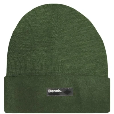 Image of Bench Mens Bunson Warm Winter Turned Up Knitted Beanie Hat Khaki