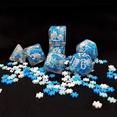 Image of Bescon Snowflake Polyhedral Dice Set, Poly RPG set of 7