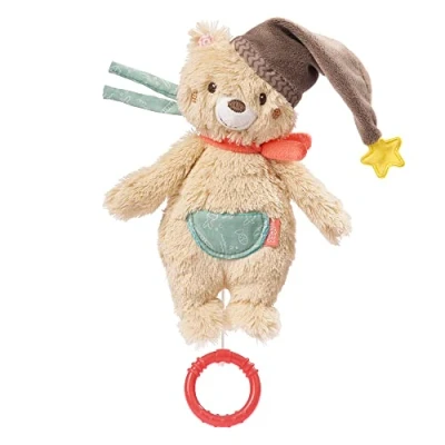 Image of Fehn 060119 Bear Mini Music Box Wind Up with Removable Mechanism for Babies and Toddlers from Newborns Onwards Dimensions : 20 cm