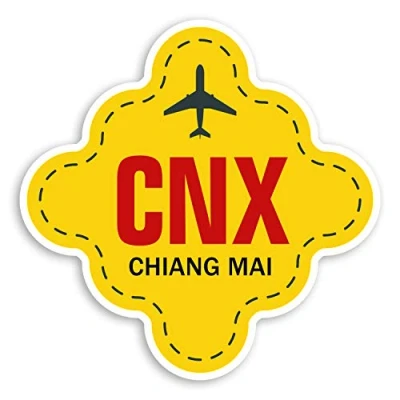 Image of 2 x 10cm CNX Chiang Mai Airport Vinyl Stickers Thailand Luggage Sticker #31246 (10cm Wide)