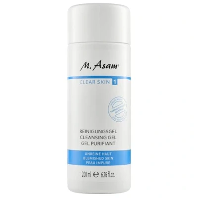 Image of M. Asam CLEAR skin Cleansing Gel (200 ml) targets blemishes &amp; deep cleanses pores, removes sebum, make up residues, excess oil dead cells, facial care, vegan
