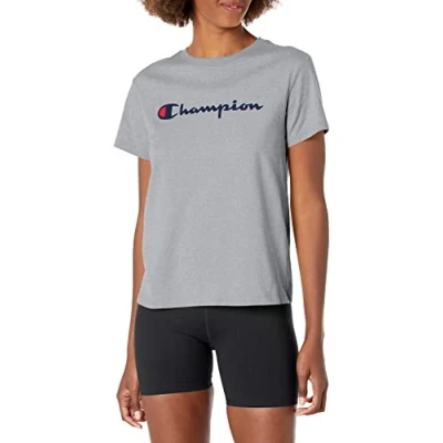 Image of Champion Women&#039;s Classic TEE T Shirt, Oxford Gray, M