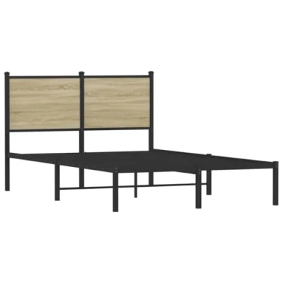 Image of vidaXL Metal Bed Frame without Mattress Sonoma Oak 120x190 cm Small Double