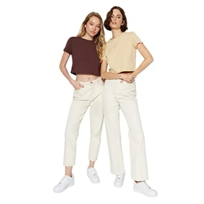 Image of Trendyol Woman Basics Regular fit Basic Crew Neck Knit T Shirt