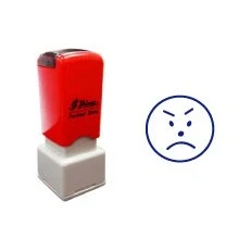 Image of Blue Sad Face Teacher Stamp. Self inking, Re inkable. (HS009)