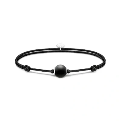 Image of Thomas Sabo Women Bracelet Karma Secret with Black Obsidian Bead matt 925 Sterling Silver, Nylon A2101 172 11