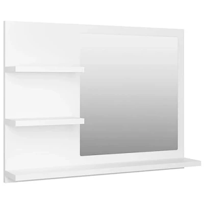 Image of vidaXL Bathroom Mirror Home Decor Washroom Storage Vanity Unit Wall Mounted Cosmetic Makeup Dressing White Chipboard