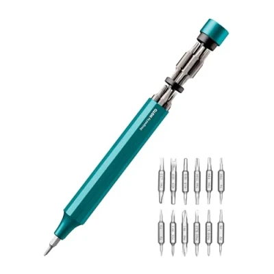 Image of HOTO Precision Screwdriver Set, 24 in 1 Multi Bit Screwdriver, Mini Hand Set with 12 Double End S2 Steel Bits, Ideal for Phone/Glasses/Watches/Laptop, Dark Turquoise
