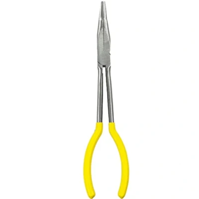 Image of Bent Nose Pliers, Extra Long Steel Pliers with Curved, 25, 11&quot; / 280mm Reach Needle Straight/Bent Jaw for Jewelry Making or Home Repairing