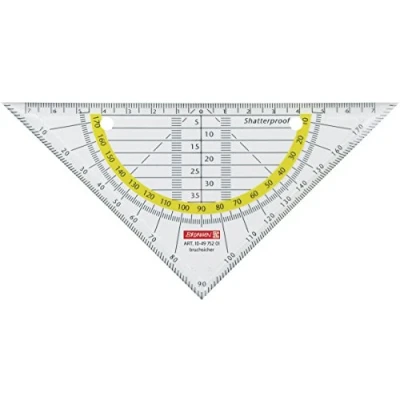 Image of Brunnen Geometry Set Square, Office to go Office, School Square Drawing Drafting Triangle Imitation