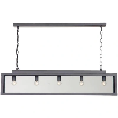 Image of Zenia 5 Light Straight Bar Pendant Ceiling Lead