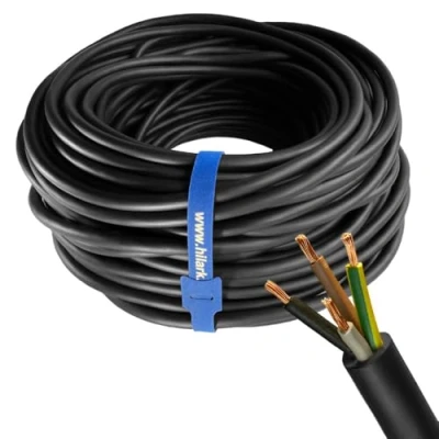 Image of Hilark Black Rubber Cable H07RN F 4x2.5 mm² (4g2.5 mm²) Hose Outdoor Use (25 m)