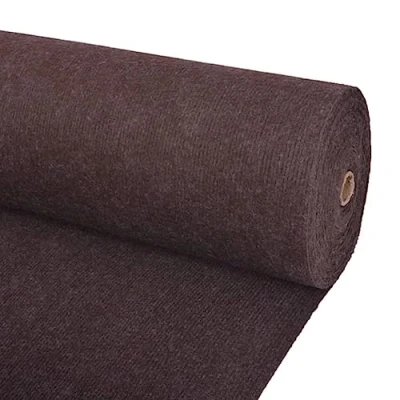 Image of vidaXL Exhibition Carpet Rib, Brown Premium Fabric, 1.2x10m, Heavyweight, Reusable, Easy to Clean, Ideal for Special Events.