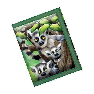 Image of 3D LiveLife Wallets Ring Tailed Lemurs from Deluxebase. Lenticular Lemur Wallet. Cash, coin and card holder with artwork licensed renowned artist Michael Searle