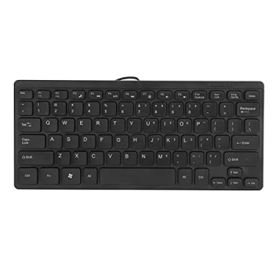 Image of ASHATA Mini Wired Keyboard,Compact Size Ultrathin USB Keyboard,Waterproof Multimedia Kaypad,Portable Keyboard for Computer, Desktop, PC, Notebook, Laptop