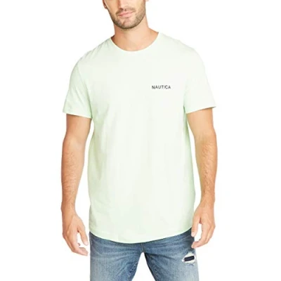 Image of Nautica Men&#039;s Short Sleeve Crew Neck T Shirt, Patina Green Solid, Medium