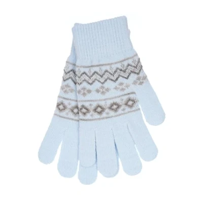 Image of undercover lingerie Ladies Fairisle Knitted Gloves GL540B Blue
