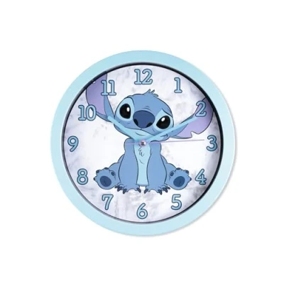 Image of Accutime Disney Lilo &amp; Stitch Blue Easy to Read Battery Operated Cartoon Wall Clock for Kids Home, Bedroom, School, Living Room LAS3015