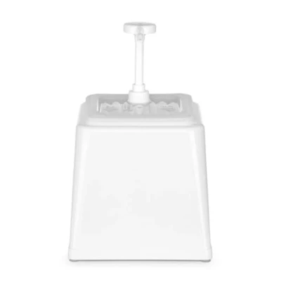 Image of HENDI Pump Sauce Dispenser, Syringe Capacity: 2.5 L, Dosage: 20 ml, ABS Housing, Polypropylene, 230 x 210 (H) 250 mm, White