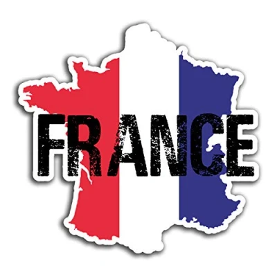 Image of 2 x 10cm France Flag Map Vinyl Stickers Travel Sticker Laptop Luggage #23315 (10cm Wide)