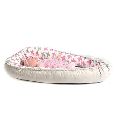 Image of Multifunctional cuddly nest cocoon for babies and infants, cot bumper, travel bed, 100% cotton, anti allergic