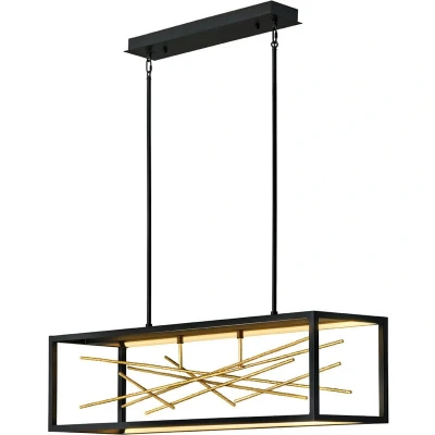 Image of Hinkley Styx Integrated LED Bar Pendant Ceiling Light Black &amp; Golded Gold, 3000K