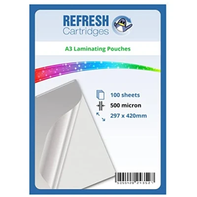 Image of Laminating Pouches A3 500 Micron Pack of 100 Sheets